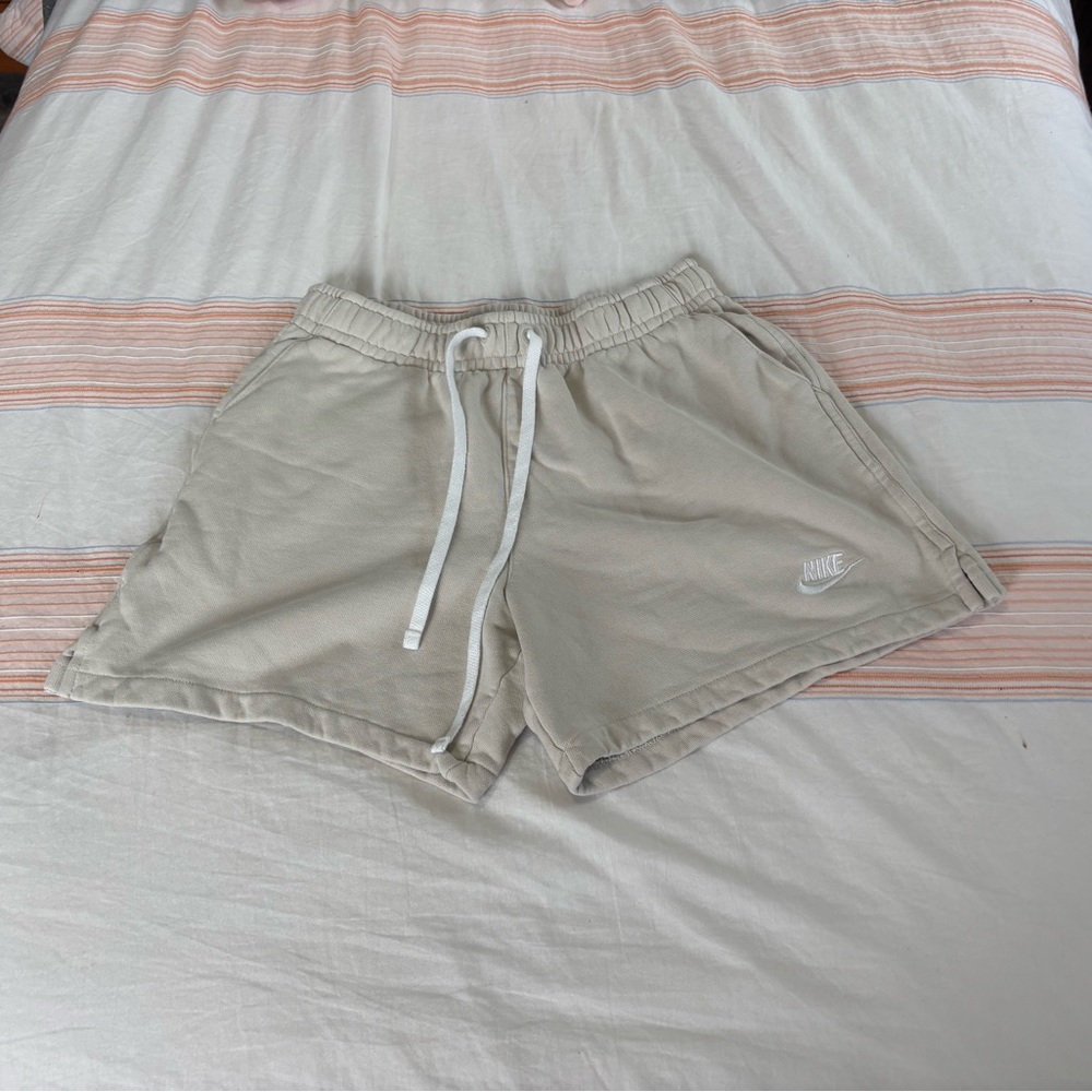 Nike Tan Athletic Shorts with Elastic Waistband